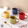Tazas Cerámicas Nórdicas al por Mayor Rayas Verticales Cuadros Color Sólido Tazas de Café Personalizadas Fábrica Transfronteriza