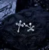 Pendientes de Cruz de Plata de Ley S925 para Mujer, Diseño de Nicho, Gama Alta, Lujo Ligero, Pendientes Versátiles, Nuevo Estilo de Moda 2026