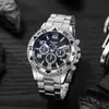 Nuevo Reloj para Hombre de Acero con Esfera Grande Transfronterizo Comercio Exterior Tres Ojos Atmosférico Nuevo Desarrollo Aleación de Acero Hombres Stock Disponible