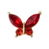 Arte de uñas de celebridades cibernéticas, joyería de mariposa, diamante, súper destello, Año Nuevo, cristal rojo, mariposa, acabado, luz, lujo, todo a juego, accesorios de uñas dorados