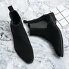 Botas Martin para Hombre, Botines con Aumento Oculto de Altura, Zapatos Casuales de Estilo Británico con Suela Gruesa de Caña Alta, Botines Chelsea de Gamuza Modernos y Versátiles para Hombre