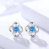 Pendientes Pequeños de Estilo Fragante de Plata de Ley S999 para Mujer, Estilo Coreano Clásico Moda Elegante, Versátiles Pendientes de Trébol de Cuatro Hojas, Listos para la Venta