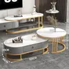 Combinação de Mesa de Centro e Rack de TV de Ardósia de Luxo Leve Mesa de Centro Simples Moderna para Apartamento Pequeno Armário de Chão para Sala de Estar Rack de TV