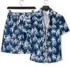 Traje transfronterizo Tailandia Hawái Camisa de manga corta para hombre Estilo Hong Kong Shorts casuales sueltos para vacaciones en la playa Moda para hombre