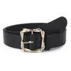 Cinturón Versátil Transfronterizo para Mujer Cinturones de Mujer Cinturones Accesorios Hebilla Cuadrada Trenzada de Pin Hebilla Cinturón de Cuero de Alta Gama