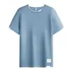 Verano Nuevo Algodón Puro Falso Dos Piezas Casual Versátil Tendencia para Hombre Camiseta de Manga Corta Tops de Media Manga para Hombre Ropa Transpirable para Hombre