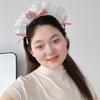 Diadema Retro Francesa Encaje Puro Deseo Lazo Cos Headband Tarjeta para el Cabello de Maid Adorable Adorno para la Cabeza Banda para la Cabeza Versátil