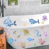 Br0487Q Calcomanía de Baño Mundo Submarino de Dibujos Animados Autoadhesiva Calcomanía de Pared Bañera Fondo de Baño Calcomanía Decorativa de Pared