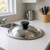 Tampa de Panela Pequena de Aço Inoxidável, Tampa de Metal Multiuso para Alimentos, Tampa Anti-Transbordamento para Panela de Sopa, Tampa de Balde de Água, Vários Tamanhos, Tampa de Recipiente de Temperos, Tampa Plana