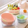 Cesta coladora grande de doble capa engrosada para fregadero de cocina, bandeja para frutas para uso doméstico, cesta coladora de agua para mesa de café en la sala de estar
