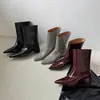 Primer Encuentro Ji Ju Guapo 2026 Otoño Nuevo para Mujer Marca Pequeña Retro Punto de Aumento de Altura Interior Botas de Tacón Alto Puntiagudas
