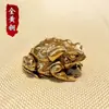 Latón Macizo Retro Sapo Dorado Creativo Solo de Entrada y Salida Sapo Dorado Decoración del Hogar Oficina Mascota de Té Escritorio Pequeños Adornos
