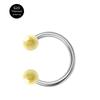 Anillo nasal de titanio G23 con forma de C para tabique nasal, aretes de perlas con rosca externa, joyería de moda para piercing, transfronterizo entre Europa y Estados Unidos