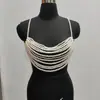 Cadena Corporal Blanca para Novia y Dama de Honor Transfronteriza Europea y Americana de Múltiples Capas de Perlas de Imitación Cadena para el Pecho Skl000673