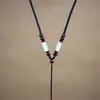 Cordón para Colgante Hecho a Mano con un Amuleto de Paz, Colgante de Jade, Figura de Buda, Collar de Ágata Roja del Sur, Colgante de Cuenta Dzi y Cordón para Colgante de Jade