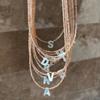 Collar de concha de piedra natural europea y americana con letras inglesas, collar de cuentas, cadena de clavícula avanzada de nicho, explosiones de Amazon