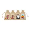 Bolsas de Juta com Cordão para Halloween em Estoque, Sacos para Armazenamento de Doces e Biscoitos, Bolsas de Juta com Cordão para Decoração de Presentes de Halloween