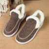 2025 Novo Inverno Comércio Exterior Feminino Sapatos de Algodão Transfronteiriço Tamanho Grande Com Veludo Espessado Borda Crua Quente Sapatos de Algodão Planos Atacado