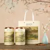 Latas Universais de Chá, Latas de Papel, Latas Vazias, Chá Preto, Chá Verde, Meio Gato, Latas Redondas Grandes Seladas de 0,5kg, Conjunto de Caixa de Presente Embalada
