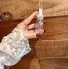 Nueva Botella Transparente de Vidrio con Incrustaciones de Diamantes para Aceite Esencial Botella Gotero con Punta de Goma Escarchada Botella de Vidrio para Líquidos Cosméticos para Mujeres