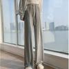 Sudeste Asiático Pantalones Explosivos de Aire Acondicionado Pantalones de Pierna Ancha Grises Verano para Mujer Delgados de Cintura Alta Holgados Sueltos Rectos Casuales
