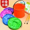 Cubo Plegable Portátil Multifuncional para Bocetos al Aire Libre, Pintura Artística, Uso Infantil en la Playa y Lavado de Pinceles