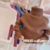 [En stock] Suéter de cuello alto para niños, camisa base, nuevo otoño e invierno, estilo occidental, suéter grueso de color sólido para niños y niñas