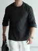 Camiseta de Manga Larga para Hombre 2026 Otoño/Invierno Mezcla de Algodón Modal Talla Pequeña/Mediana Cuello Alto Mangas Raglán Corte Holgado Capa Base para Fitness