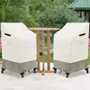 Juego de dos fundas para sillas de exterior, impermeables y a prueba de polvo, hechas de tela Oxford engrosada, en blanco roto y verde lima, para sillas de patio de ocio