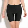Calça de segurança anti-corrida de verão feminina de seda gelada sem costura para pessoas com sobrepeso tamanho cinco pontos 200kg não enrola fina