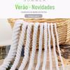 Corda de algodão de três fios branqueada cor fio de algodão 57-8-20mm1cm grosso corda de algodão DIY decoração corda handmade três fios corda nova