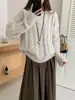 Novedad Otoño e Invierno 2025 Estilo Coreano Cuello Redondo Tejido Trenzado Tops Holgados, Suaves y Versátiles Suéter Sencillo de Punto para Mujer