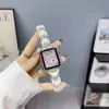 Para Pulseira de Maçã Watch 7ª Geração Apple Watch Pulseira de Três Tiras Laser Mistura e Combina Cor Sólida Cintura Fina Pulseira de PC