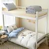 Ins Desenho Animado Toalha de Algodão Bordada Dormitório Estudantil Cama Conjunto de Três Peças Lençol de Cama 100% Algodão Capa de Edredom Cor Sólida Roupa de Cama Conjunto de Quatro Peças