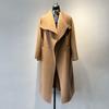 Personalizado~Diseñado Cachemir Asimétrico Solapa Grande Lana Larga Abrigo Exterior Femenino Doble Cara Lana Abrigo Exterior Otoño e Invierno Perezoso