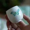 Taza de Té Boca de Flor de Mariposa Pintada a Mano Creativa Jingdezhen Cerámica Arita Taza de Maestro Taza de Té Juego de Té Kung Fu Taza Individual