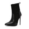 Botas de Salto Alto Bico Fino Estilo de Rua Novas 2026, Botas de Equitação, Botas Curtas de Tornozelo Patchwork, Tamanhos 40-48, Botas de Exportação de Tamanho Grande