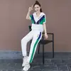 Traje Deportivo para Mujer Verano Ropa Nueva Primavera y Otoño Moda Casual Dos Piezas Manga Corta Pantalones Cortos