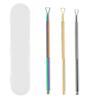 Herramienta para Raspar Lotería Arte de Uñas Dorado Acero Push traje Color Mágico Armadura Relieve Juego de 2 Piezas Doble Cabeza Empujador de Piel Muerta Alivio de Armadura