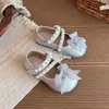 Zapatos de piel para niña, zapatos infantiles de suela blanda, nueva colección otoño 2026, zapatos estilo princesa, bailarinas inspiradas en Chanel, zapatos Mary Jane