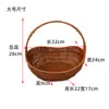 Cesta de almacenamiento con asa de mimbre sintético, refuerzo de marco de hierro, cesta de picnic, cesta de compras, cesta de flores de ratán, cesta para recoger, cesta de aperitivos para sala de estar