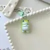 Chaveiro de Sapo Estéreo Cor Sólida Fofo e Fofo Pingente Divertido de Bolsa de Menina Desenho Animado Acessórios de Presente para Casais Melhores Amigos