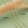 Corrente Estendida Galvanizada em Ouro Verdadeiro 18K Corrente em Espiral Acessórios para Colar DIY Corrente Torcida Ajustável Pacote de 3 m