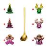 Juego de Vajilla Navideña Transfronteriza Creativo de Dibujos Animados Papá Noel Cuchara Tenedor para Vacaciones Juego de Caja de Regalo Cuchara de Postre de Acero Inoxidable