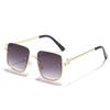 Gafas de sol de medio marco estilo Xiaohongshu nuevas de Rain g para mujer, versátiles, artísticas y de alta gama