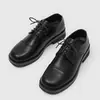 Zapatos de cuero para hombre con punta cuadrada, estilo británico de alta gama, casual y versátiles, formales de negocios, zapatos Derby - 14648