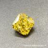 Fonte Fábrica Corte Gelo Picado Quadrado Facetado Diamante Amarelo Cabochão Joias Pedra Solta Joias Artesanais Inserido Pedra Principal Atacado