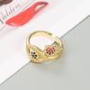 Anillo de Cobre con Circonita Micro-incrustada, Personalidad Creativa de Moda, Estrella, Corazón, Temperamento Europeo y Americano, Versátil, Anillo para el Dedo Índice