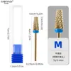 Broca Común de Acero de Tungsteno para Manicura, Grano Medio, Cabeza Plana Cónica, Máquina Pulidora de Uñas Sin Calentamiento, Herramienta Delantera de Grabado y Lijado