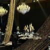 Teto de Lantejoulas Brilhantes de Casamento Cortina de Contas Douradas Pingente Salão de Baile Palco Prata Layout de Fundo Teto Acrílico